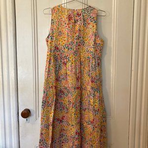 J.Crew Factory Floral sleeveless tiered mini dress in cotton poplin